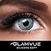 Produktbild GLAMVUE SILICONE SOFT Mauritius Blue + Behälter I Sehr Stark deckende blaue natürliche Kontaktlinsen farbig I 1 Paar (2 Stück) I DIA 14.00 I ohne Stärke