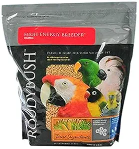 Roudybush High Energy Breeder Bird Food Cockatiel, Quaker, Lovebird, Budgerigar (Parakeet), Conure, Ringneck, Parrotlet & Canary (Crumbles) - 1.25 KG, 44-Ounce