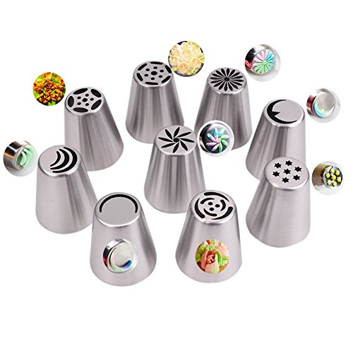 candora® russische Paspelierung Tipps 46pcs 25 Set integrierter Formen Kuchen dekorieren Mund Edelstahl groß Größe Kuchen dekorieren Tools - 6