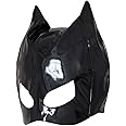 FRLUYNG Halloween Cat Mask Women's Black PU Leather Catwoman Mask Cat Masquerade Masks Halloween Mask Carnival Party Costume Cosplay, M