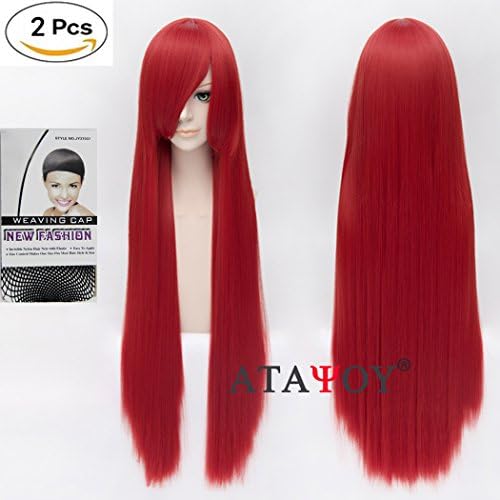 Atayou® New Fashion High Quality 100 cm/40 Long Straight Cosplay Wig Unisex Wig + Wig Cap