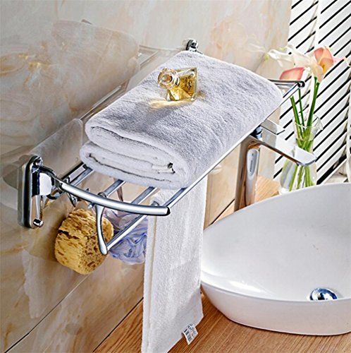 Preisvergleich Produktbild HomJo Badetuchhalter, Faltbarer Handtuchhalter, 60cm Edelstahl Handtuchhalter mit Haken