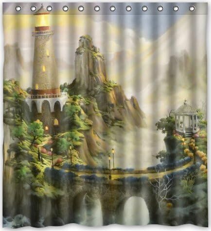 Bamboo Plants with Grey Stones Fabric Shower Curtain. Spa Decor Kin By Nicola, Water Resistant Bathroom Zen Garden Theme Decor View for Magical and Luxurious Bathroom