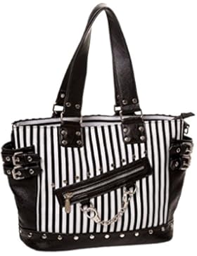 Verboten Apparel Handfessel Gothic Rockabilly Punk Leinwand Handtasche