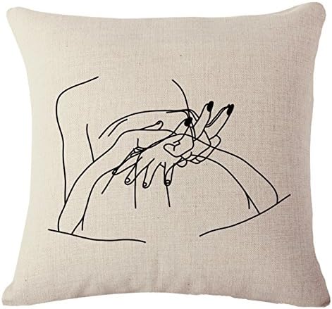 MAYUAN520 Decorative Pillows Maiyubo Linen Cushion Cover Scandinavian Love Bedroom Decor Sexy Lady Car Throw Pillow Cover Valentine'S Day Romantic Gift Pc445,45X45Cm,9
