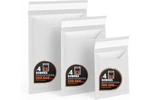Enveloppes Bulles Expédition, Kraft, Blanc ou Mixte – Fermeture Auto – Pochettes Papier avec Protection Bulles, Pour Envois Sécurisés - Pack M - Ofituria (Blanc, 12 enveloppes)