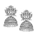 V L IMPEX Handmade Silver Plated Lotus Shape Oxidised Jhumka JHumki Earring For Girls & Women RS.289.00