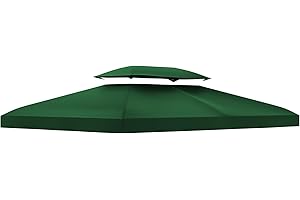 Outsunny Toile de Rechange pour pavillon tonnelle Tente 3 x 4 m Polyester Haute densité 180 g/m² Vert