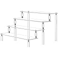 AJIODA Acrylic Display Risers, Clear Display Risers Stand 4 Tiered Acrylic Cupcake Stand Shelves Food Desserts Holder for Amiibo POP Figures Toys Perfume Collection Cosmetic Product Tabletop Use