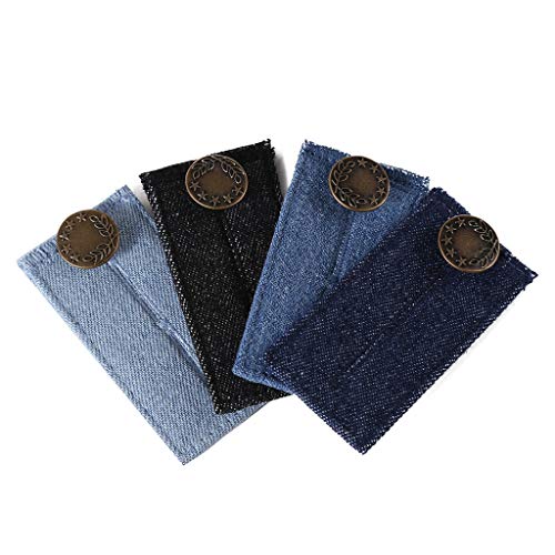 Preisvergleich Produktbild TAOtTAO Gürtelverlängerungsschnalle Denimschnalle (4er Set) (hellblau, schwarz, dunkelblau, Navy)