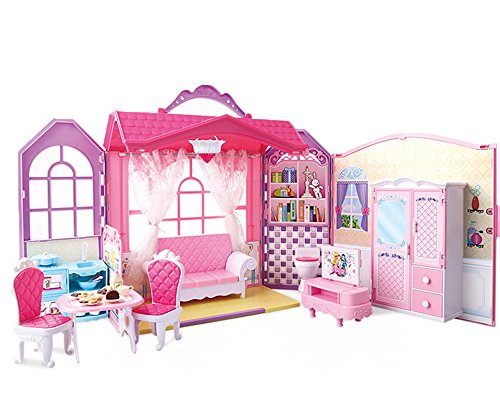 LINAG Niños Muñecos Casasplantillas Rompecabezas DIY Pretender Jugar Casa Decoración Juguetes Miniatura Modelo Muebles Accesorios Puzzle Regalo Plástica Cumpleaños Toy-5943