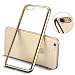 Produktbild iPhone 7 hülle, Mture Tasten Schutzhülle iPhone 7 Case Cover Bumper Anti-Scratch Plating TPU Silikon Durchsichtig Rückschale für iPhone 7 Handyhülle (Gold)