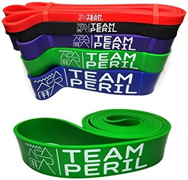 Team Peril Resistance Bands – Assisted Pull Ups – Fitness Workout Bands for Strength and Conditioning , Crossfit, Yoga, Calisthenics, Powerlifting, Stretching &amp; Mobility Exercises for Men and Women (Green / Heavy)