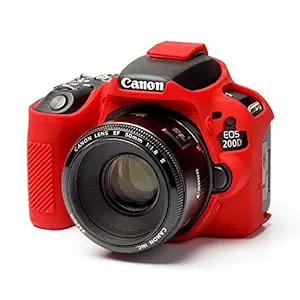 EasyCover Silicone Protective Camera Case Cover for Canon 200D (Red)