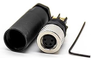 Elecbee Conector M8 4 Pines Hembra, M8 Enchufe del Conector Aviation IP67 Código A Conector Industria Maquinas Adaptador de Tornillo instalable Conector de Montaje por Cable