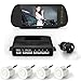 Produktbild lmystar 17,8 cm Auto Spiegel Monitor Auto Backup Kamera Reverse Radar System mit TFT LCD Display Vision + 4 Wasserdicht Parksensoren (weiß)