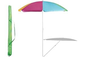 PaMeer Beach umbrella/Parasol, Portable Tilting Garden Parasol, Height Adjustable, Round Sun Shade 3737