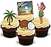 Produktbild HAWAIIN URLAUB MIX Palmen, Kokosnüsse, Strand - Spaß-neuheit PREMIUM AUFRECHTSTÄNDER Essbare Backoblaten Kuchen Topper Deko