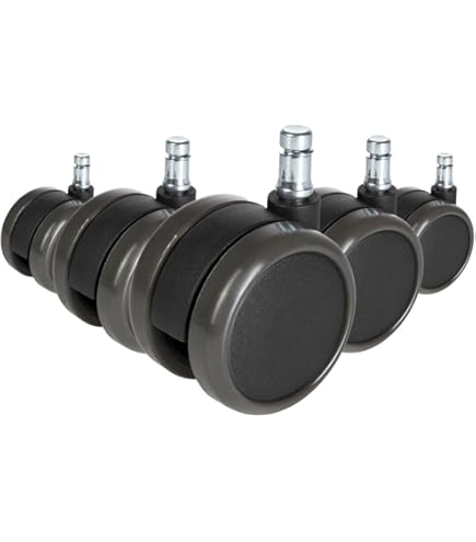 WAGNER 01007661 Draaistoelrol/bureaustoelwielen - Design Soft - diameter 60 mm, bouwhoogte 65 mm, intervalgeremd, steekpen 11 x 20 mm, draagkracht 50 kg - Made in Germany