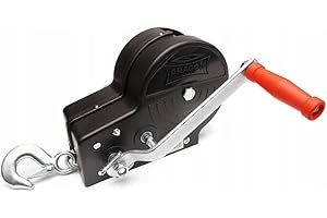 Dragon Winch Seilwinde Handseilwinde mit Gehäuse 3500 lb/ 1588 kg mit Haken und Stahlseil 10m zum von kleinen Booten, Motorrädern, Fahrzeugen und für den Einsatz in Werkstätten | Zweigangwinde