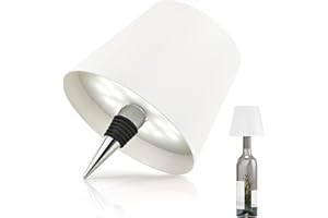 MU LIN lampada bottiglia ricaricabile,lampada da tavolo senza fili,Controllo Touch da 3 Modalita Temperatura di Colore, Dimmerabile, per Soggiorno, Ristorante