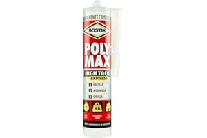 BOSTIK Poly Max High Tack Express Cristal colla di montaggio e sigillante universale super rapido e super forte, 100% cristallino cartuccia 300g trasparente