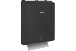 AIKE Distributeur d'essuie-Mains 400 Feuilles en Acier Inoxydable avec Serrure AK5181 (H2 & Z-Fold Papier plié 27 x 10 cm ou Plus Petit)