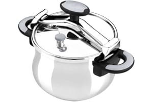 BRA - New Star, Pentola a pressione in acciaio inox 18/10, con coperchio a ponte, 11 l