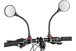 SEMINISMAR Espejo Retrovisor para Bicicleta,Universal Ajustable Espejo Manillar Retrovisor Bici,Espejos para Bicicletas Eléctricas 360° Ajustable,para Bicicleta de Montaña,Eléctrica y Ciclomotor