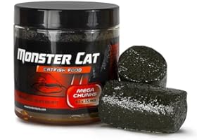 Tandem Baits Monster Cat Mega Chunks Bouillettes Silure Pêche Au Silure sans Effort Appât pour La Pêche Aux Gros Poissons Accessoires De Pêche 65x35 mm 4 x 37 g