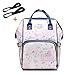 Produktbild Baby Wickelrucksack mit 2 Kinderwagen-haken, EVA Multifunktionale Wasserdichte Wickeltasche mit große Kapazität, Babytasche für Reise (Pinke Blume)
