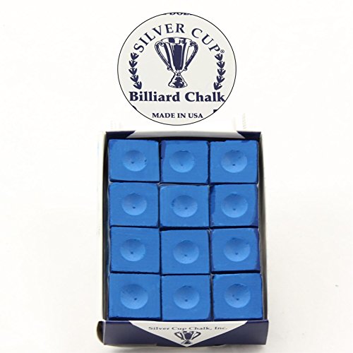 12 x SILVER CUP Snooker Pool Chalk - ROYAL BLUE