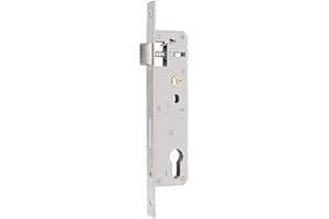 FUNNYTEK Stainless Steel Mortice Sash Lock, 85MM Center Door 30MM Backset Lock for Internal and External Doors, Satin Nickel Frame Mortice Deadlock for Home and Workplace