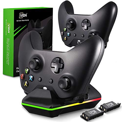 Xbox One Controller Charger Cvida Dual Xbox One One S One Elite Controller Charging Docking Station With 2 X 800 Mah Rechargeable Battery Packs Black 商品名称 Buy Online In India At Desertcart In