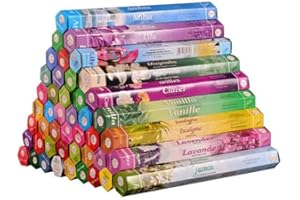 GIFTBRIT Flute Incense Sticks Various Fragrances 12 Packs Total 240 Sticks(12 Packs x 20 Sticks) | Best for Meditation,Yoga,Aroma Therapy, Relaxation