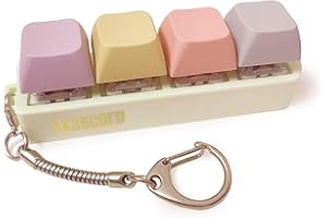 ONPERPOE Klawiatura Fidget zabawka dla dorosłych, pastelowa, breloczek do kluczy, zabawna, kolorowa fidget clicker, mechaniczny przełącznik, redukcja stresu