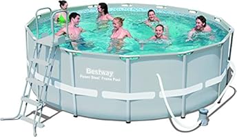 Bestway Frame Pool Power Steel Set, grau, 427 x 122 cm