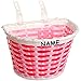 Produktbild Fahrradkorb / Korb - " pink / rosa weiß " - inkl. Name - mit Befestigung für Lenker vorne - Fahrrad Kinder - Mädchen Jungen - Bastkorb - universal auch für Roller und Dreirad Laufrad Cityroller Streetroller SCOOTER / Kinderfahrrad - Lenkerkorb Kinder - vorn - Körbchen - Kinderfahrradkorb / Kinderkorb - Halterung - Weidenkorb Festmontage - Kinderlenkerkorb - Kinderkorb - Blüten / Blumenkorb - Kinderräder - einfarbig uni