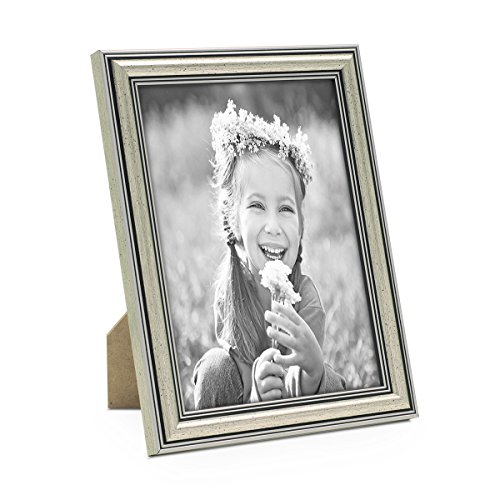 3er Set Bilderrahmen Silber Barock Antik 15×20 cm Fotorahmen mit Glasscheibe / Kunststoffrahmen - 2