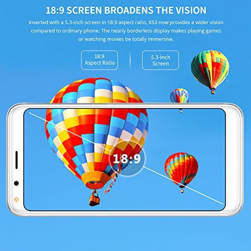 Smartphone ohne Vertrag, DOOGEE X53 3G Dual SIM Android 7.0 GÃ¼nstig Handy, 5.3 Zoll FHD MT6750T Processor Smartphones, 1GB RAM + 16GB ROM, Dual 5.0MP Rear Kamera, 2200mAh, Dual SIM (Silber)