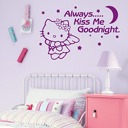 LaoGraphics® Hello Kitty Quote Little Girls Wall Stickers, Kids Vinyl Art Transfers, Childrens Interior Decal Graphics, Removable Girly Bedroom Décor, Toddler / Teen Gift Idea zzz-go7