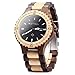 Price comparison product image Bewell ZS - W086B Wood Quartz Men Watch Analog Date Display (Black)
