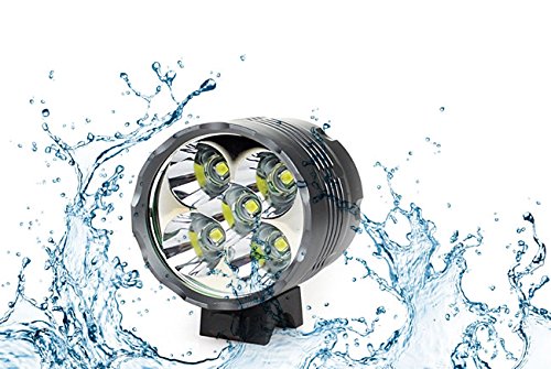 Scheinwerfer 5X Cree XM-L U2 7000 Lumen Fahrradbeleuchtung Stirnlampe Frontlichter Taschenlampe mit 8.4V 8800mAh Akku Ladegerät +Stirnband für Kopflampe & LED Mini Taschenlampe - 8