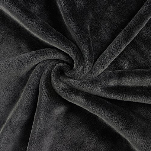 Auralum® Elegante Kuscheldecke 100% Polyester Warm Weich und Bequem 210*280cm Schwarz XXXL - 5