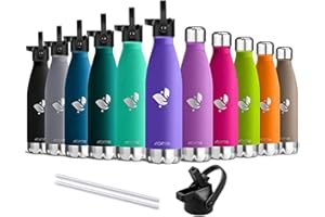 AORIN Bouteille d'eau en Acier Inoxydable isolé à Double Mur - 350ml/500ml/750ml - Gourde Isotherme Étanche sans BPA, Gourde Inox Bouche Standard, Gourde Enfant pour Sport, Gym, Voyage