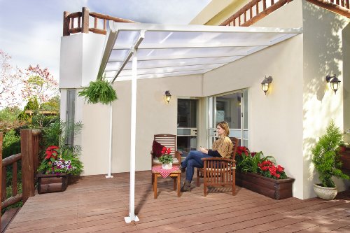 Hochwertige Aluminium Terrassenüberdachung, Terrassendach 300×305 cm (TxB) – weiß inkl. Befestigung - 2