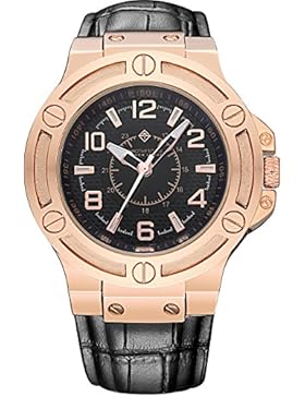 Timothy Stone Mann Uhren MANIS Analog Quarz Armbanduhr, farbe Roségold leder schwarz