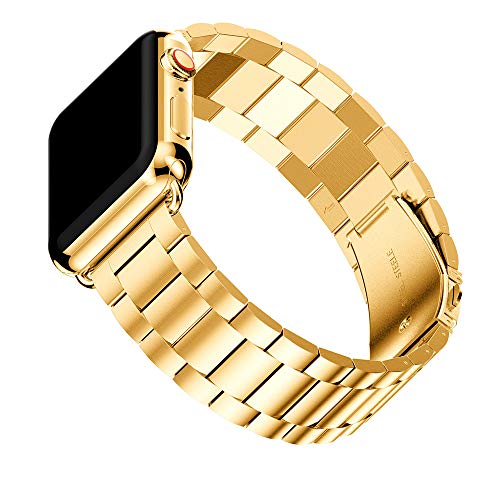 Preisvergleich Produktbild Fcostume Uhrenarmband-Ersatzband aus Edelstahl für Apple Watch Series 4 44mm (Gold)
