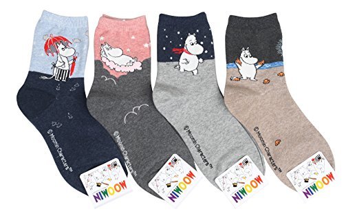 MOOMIN Frauen Cartoon Funny Crew Socken - mehrfarbig - Einheitsgröße