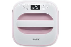 LOKLiK - Prensa de Calor para Personalizar Camisetas, Suéteres, Mantas, Toallas, Bolsas Tote, Mochilas y Otros Tejidos 25,5 x 25,5 cm - Portátil